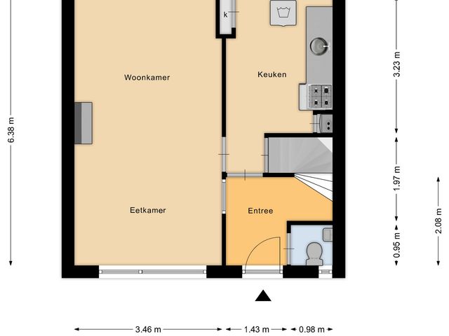 Plattegrond van Jekerstraat 4