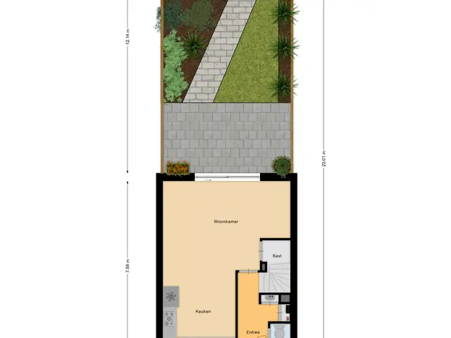 Plattegrond van Pieter Florisstraat 36