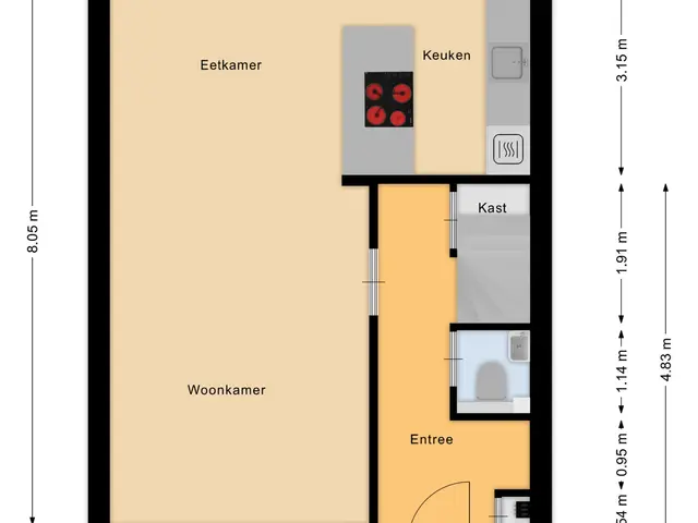 Plattegrond van Bergen op Zoomstraat 6