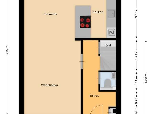 Plattegrond van Bergen op Zoomstraat 6