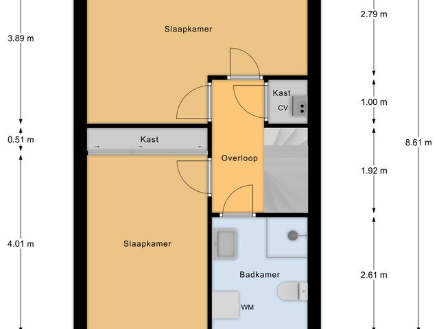 Plattegrond van Zusters van Orthenpoort 16