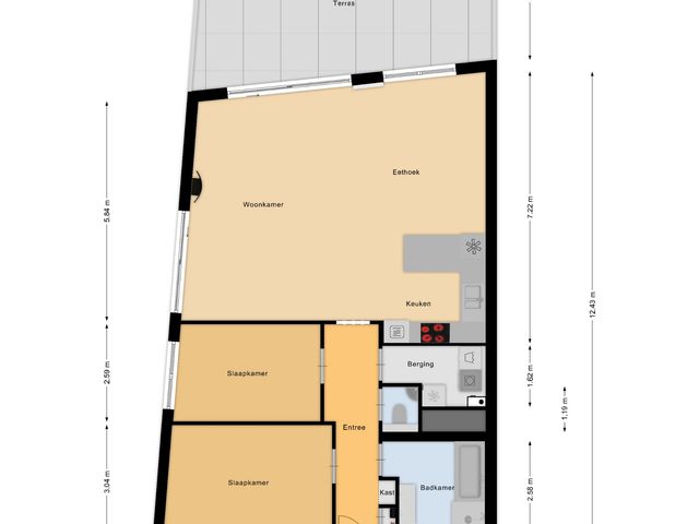 Plattegrond van Bordeslaan 421