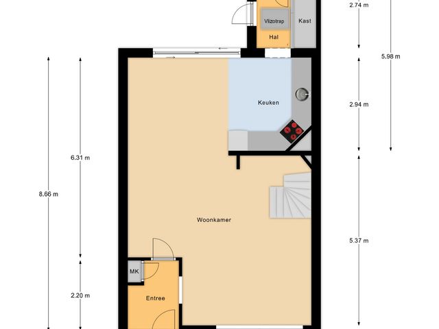 Plattegrond van Burchtenlaan 15