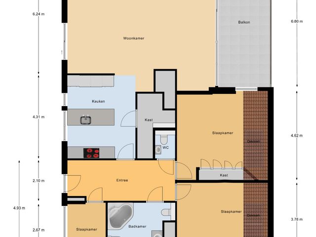Plattegrond van Bordeslaan 105