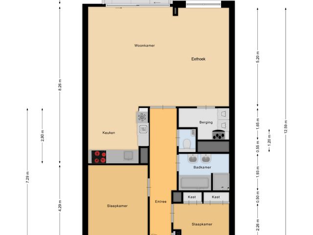 Plattegrond van Bordeslaan 381