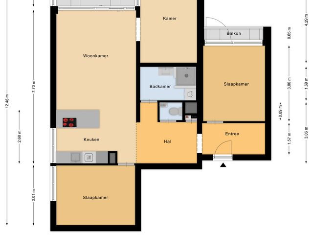 Plattegrond van Burgemeester Loeffplein 22