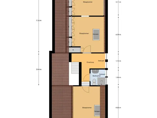 Plattegrond van Elzenstraat 7