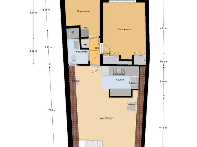 Plattegrond van Sint Andriesstraatje 3