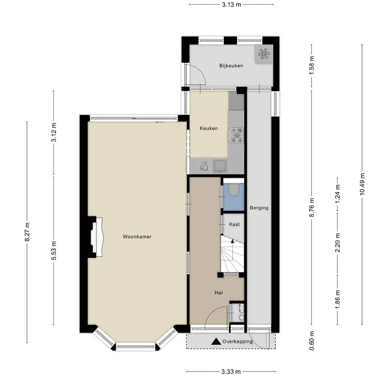 Plattegrond 1 van Burgemeester Palingstraat 1