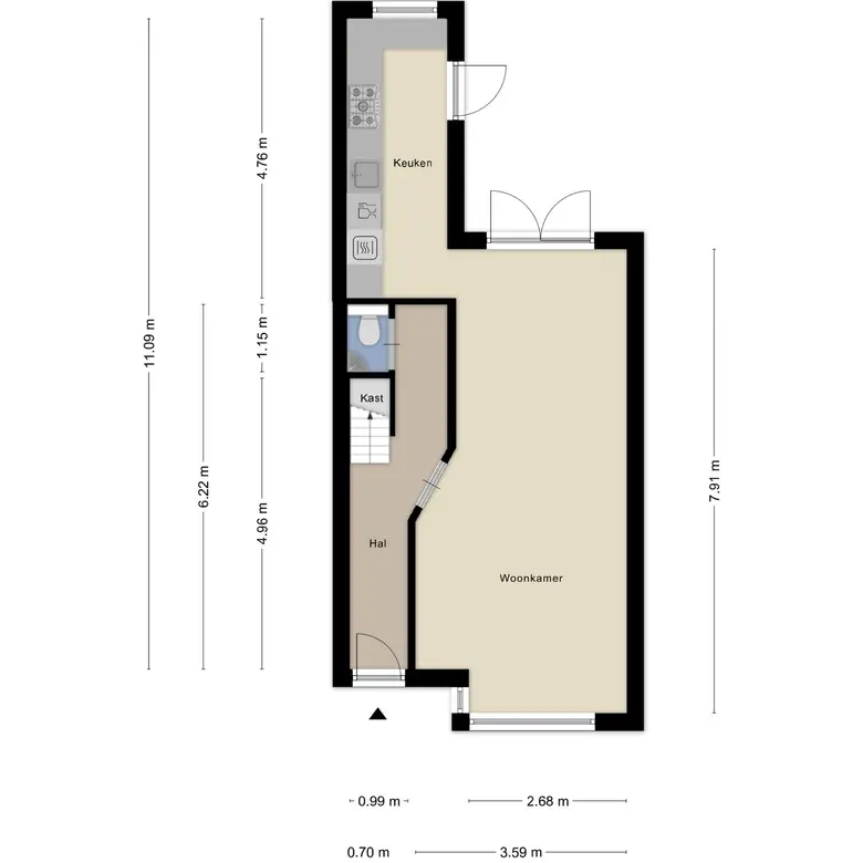 Plattegrond 2 van Frans Halsstraat 45