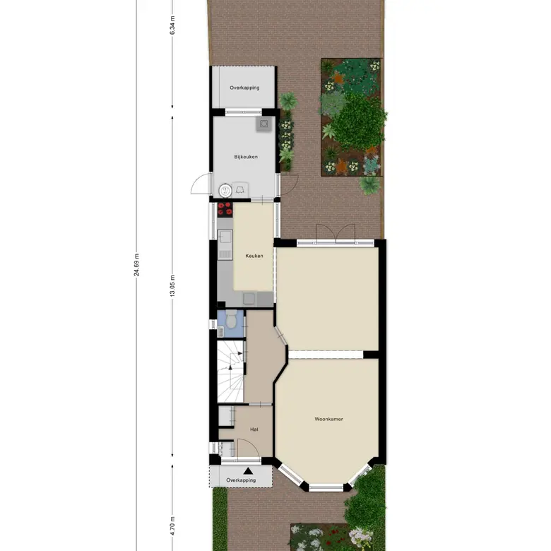 Plattegrond 2 van Comansstraat 7