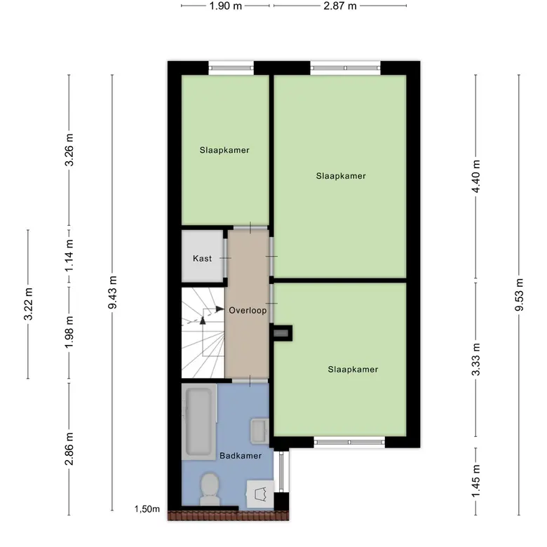 Plattegrond 4 van Wolkammerstraat 15