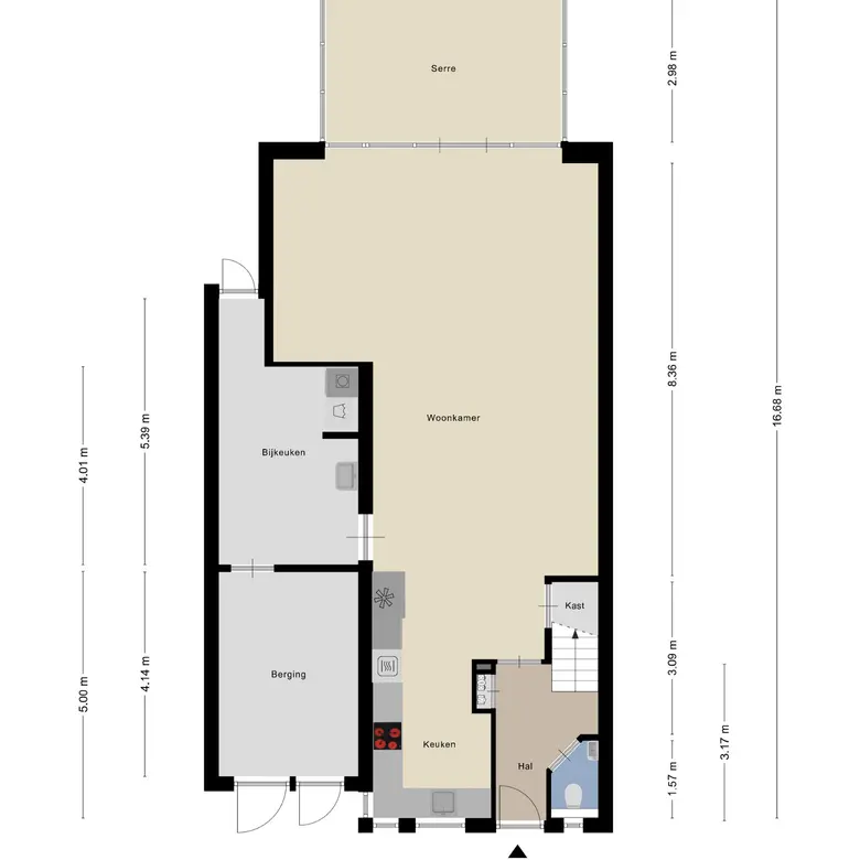 Plattegrond 1 van Hornstraat 6