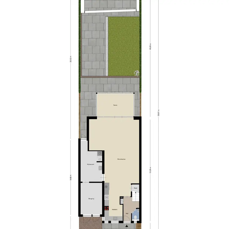 Plattegrond 2 van Hornstraat 6