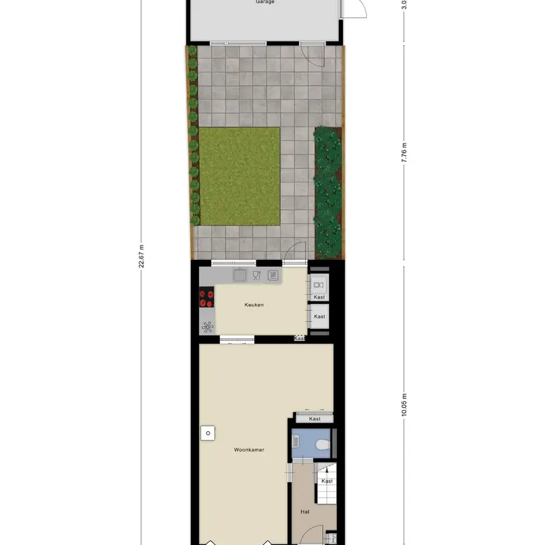 Plattegrond 3 van Ooievaarstraat 5