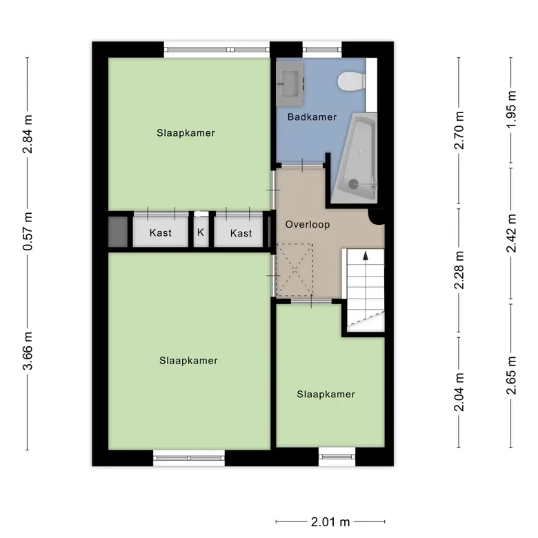 Plattegrond 4 van Ooievaarstraat 5