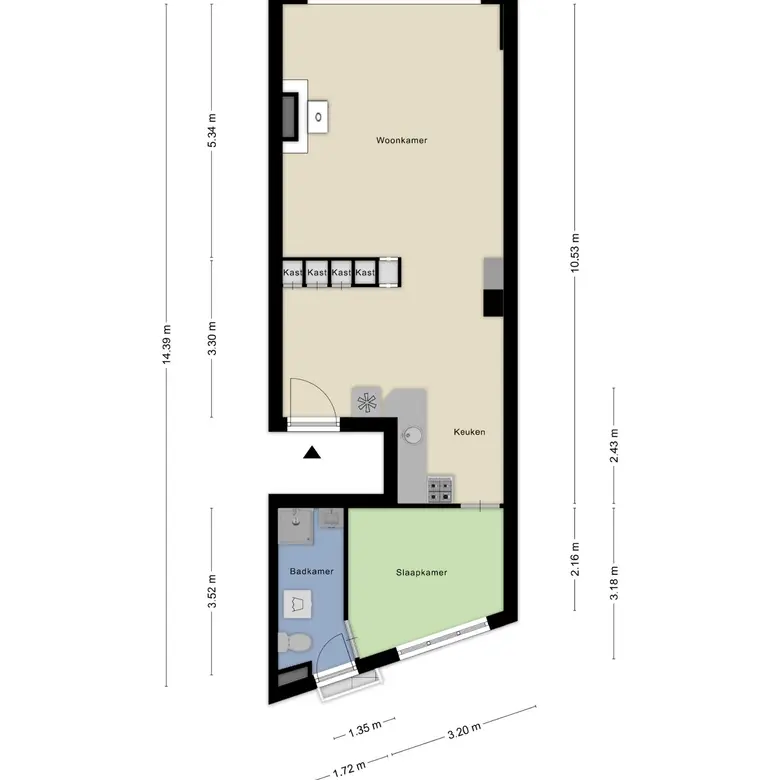 Plattegrond 1 van Koningstraat 3A