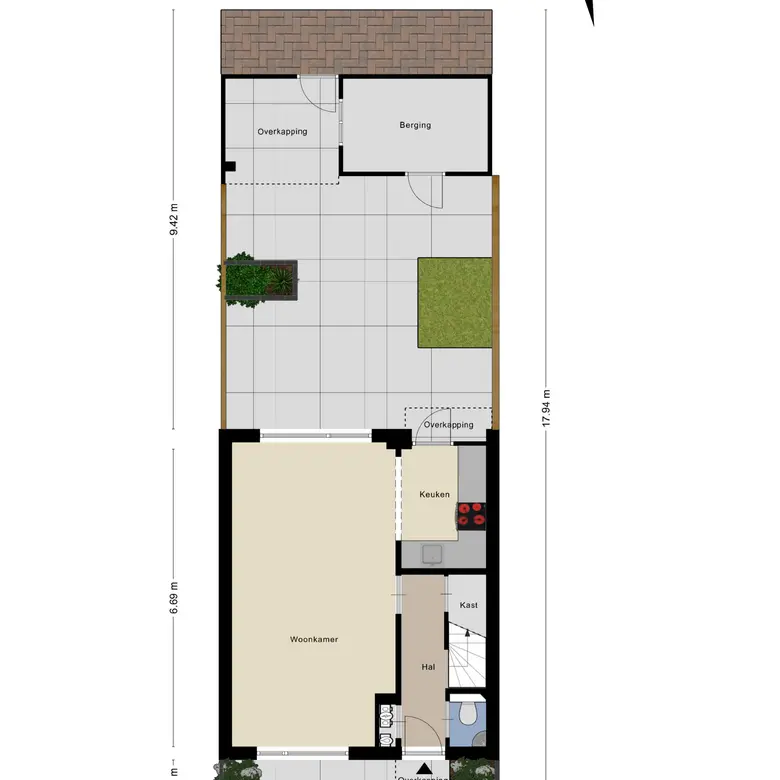 Plattegrond 1 van Doelmanstraat 16