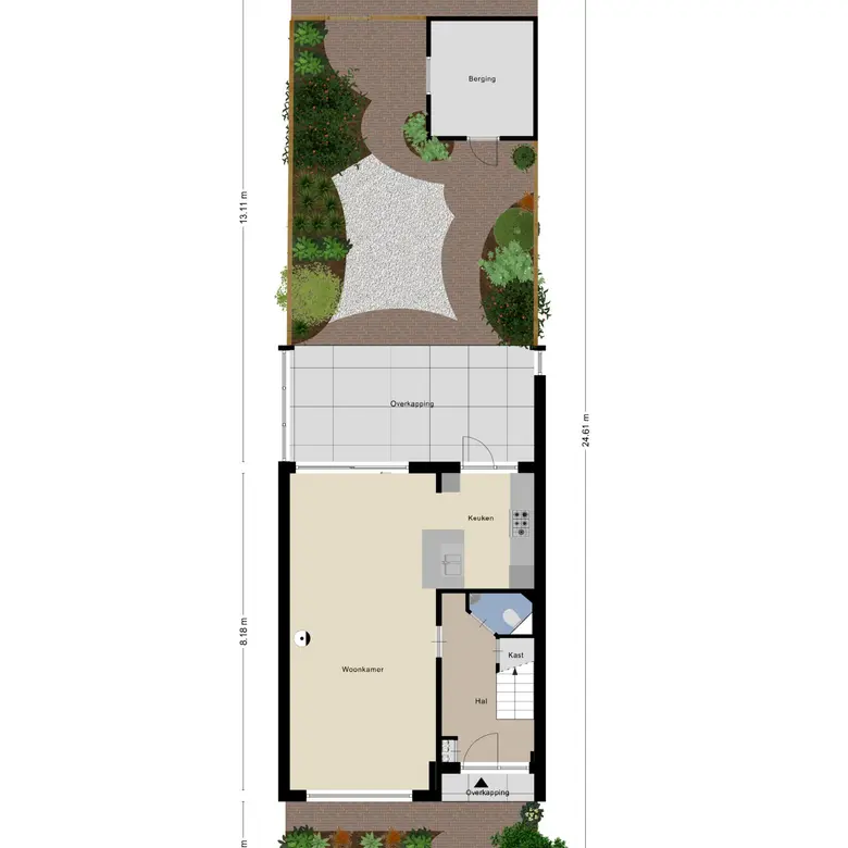 Plattegrond 1 van Ligusterhof 18