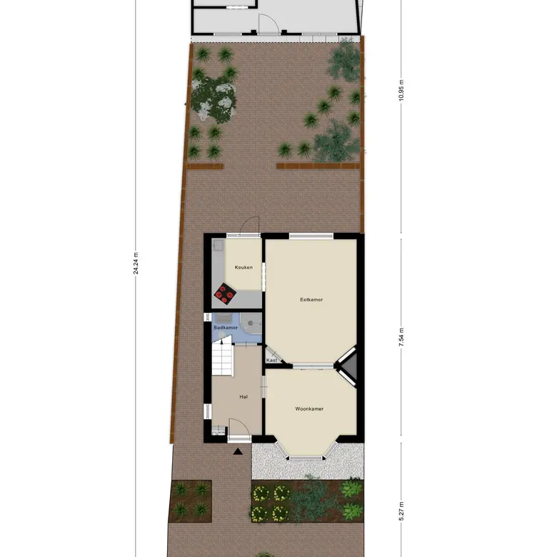 Plattegrond 1 van Noorderwijkweg 21