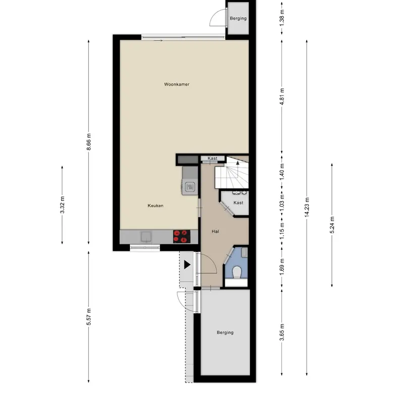 Plattegrond 2 van Bohemenstraat 44