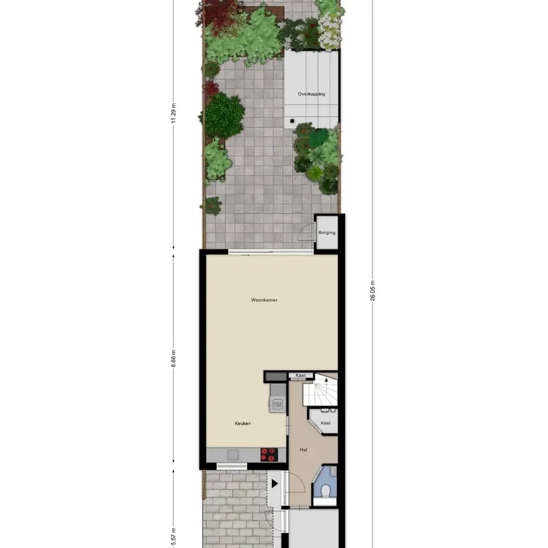 Plattegrond 1 van Bohemenstraat 44