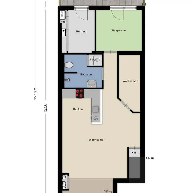 Plattegrond 1 van Breestraat 166