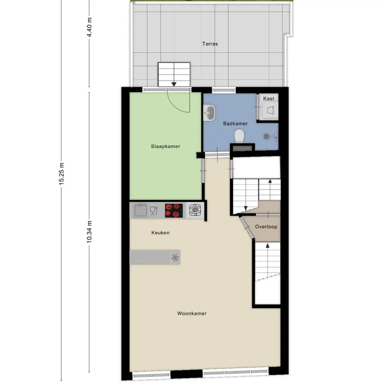 Plattegrond 2 van Breestraat 166A