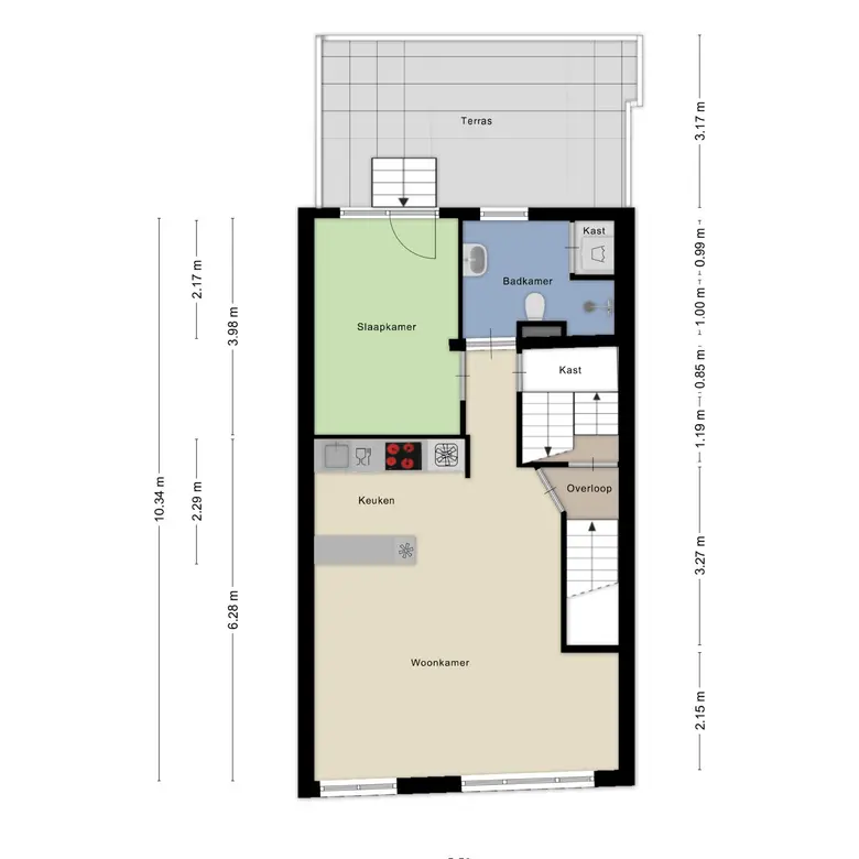 Plattegrond 3 van Breestraat 166A