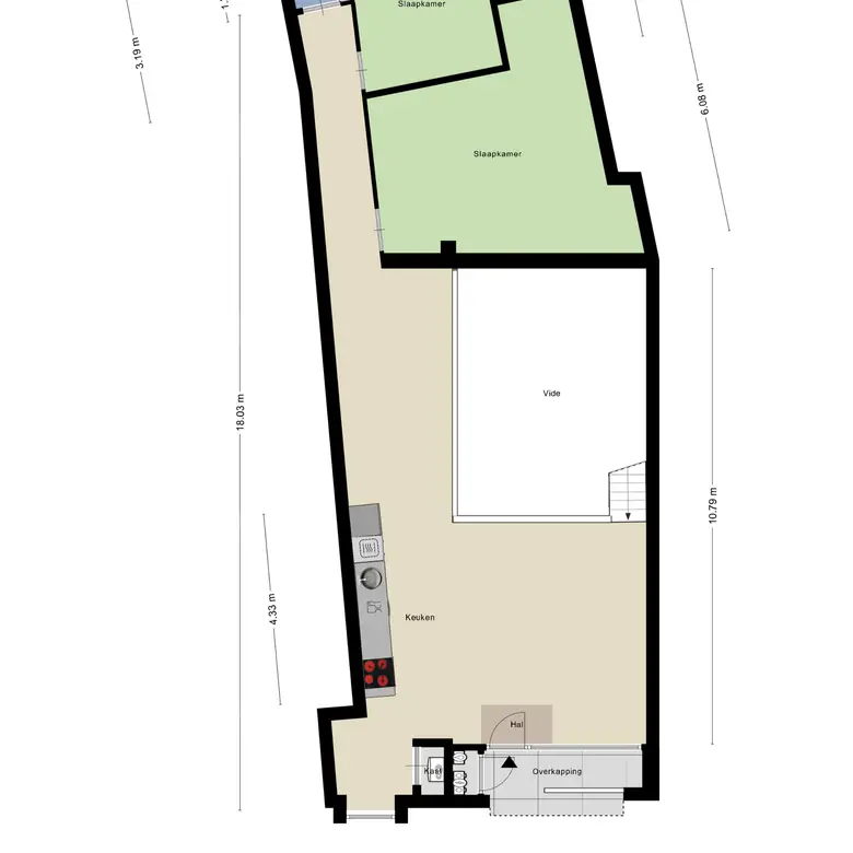 Plattegrond 1 van Meerstraat 12A