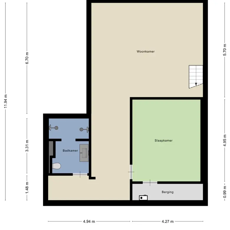 Plattegrond 2 van Meerstraat 12A