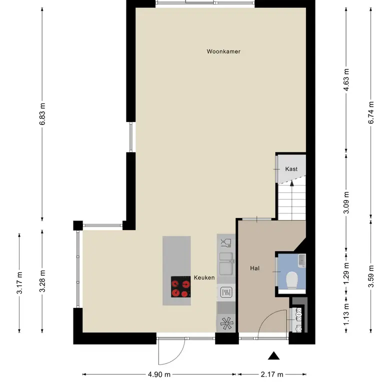 Plattegrond 2 van Florastraat 27