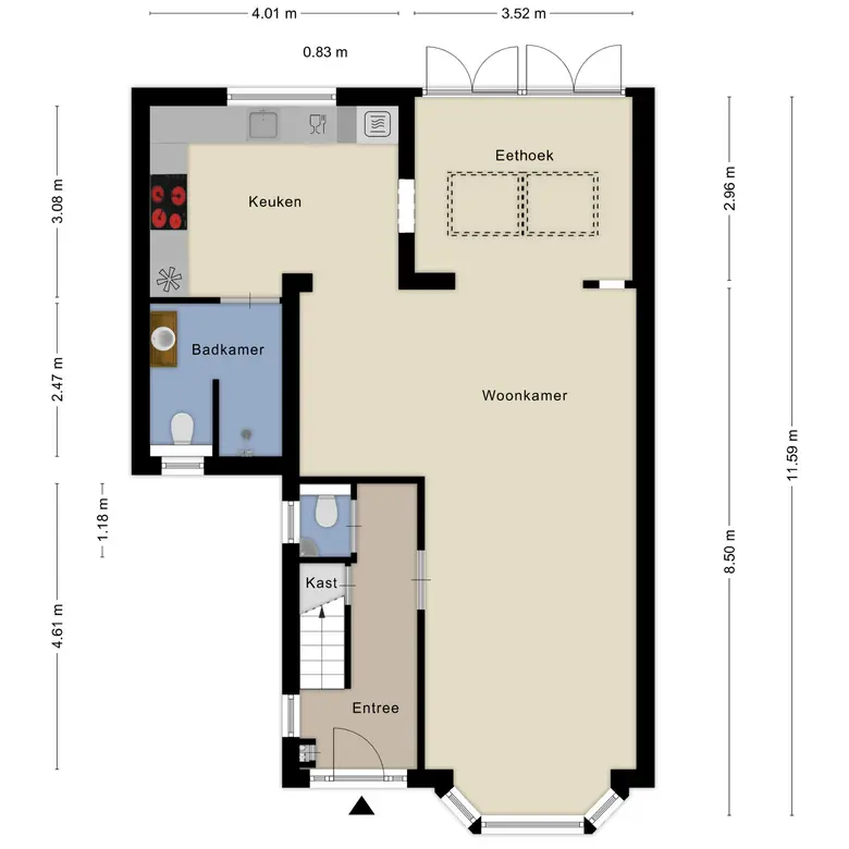 Plattegrond 2 van Heemskerkerweg 125