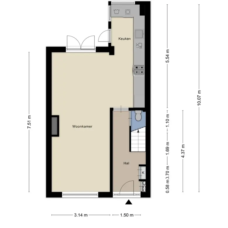 Plattegrond 2 van Indischestraat 97