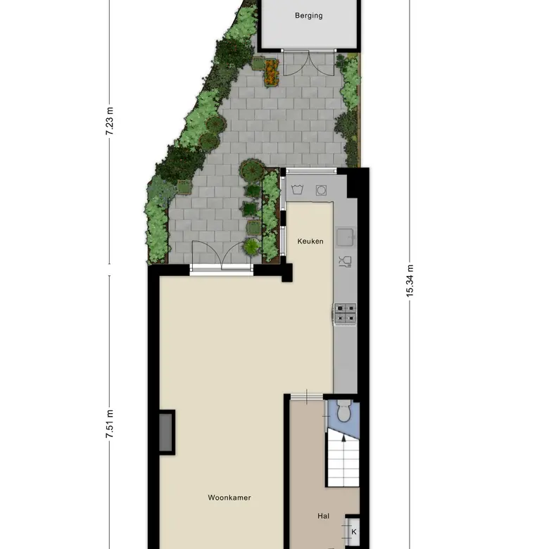 Plattegrond 1 van Indischestraat 97