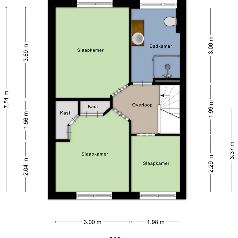 Plattegrond 3 van Indischestraat 97