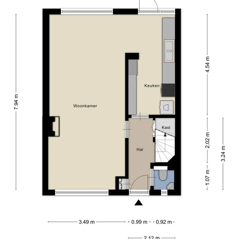 Plattegrond 2 van Dekkerstraat 42