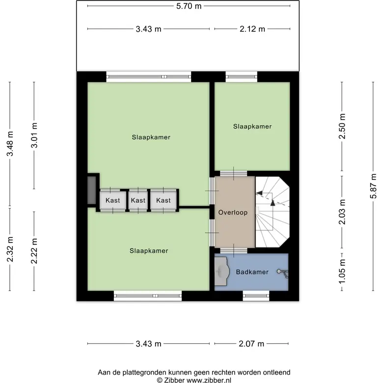 Plattegrond 3 van Dekkerstraat 42