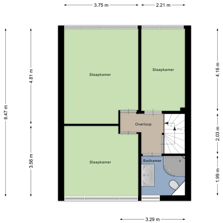 Plattegrond 3 van Calsplantsoen 35