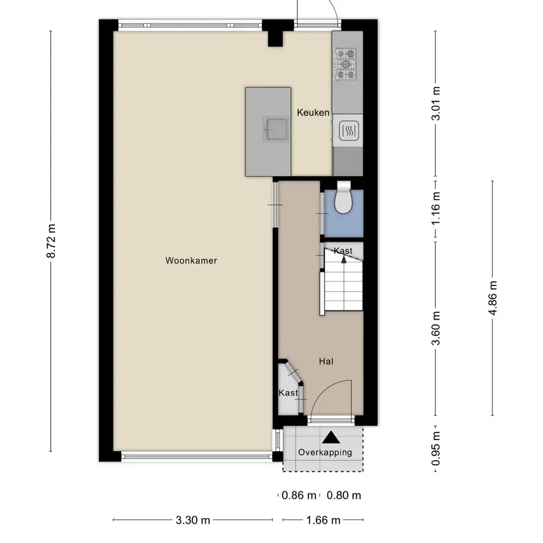 Plattegrond 2 van Watervlietstraat 39