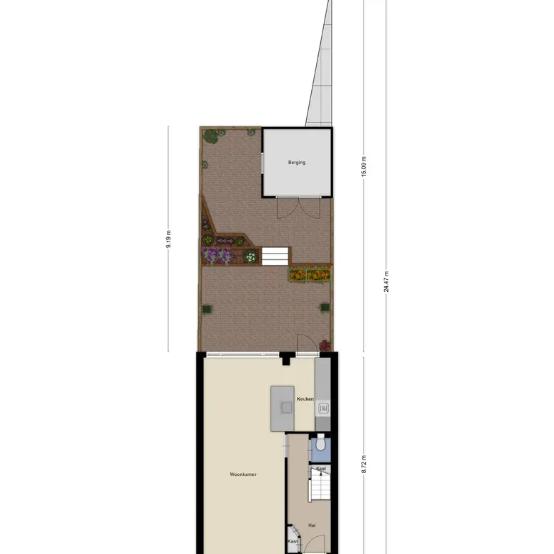 Plattegrond 1 van Watervlietstraat 39