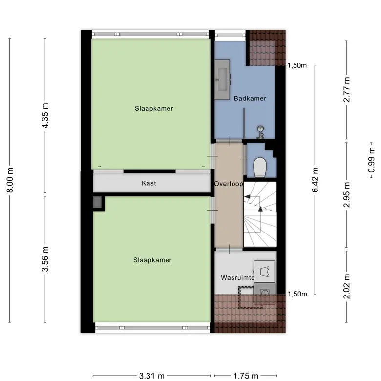 Plattegrond 3 van Watervlietstraat 39