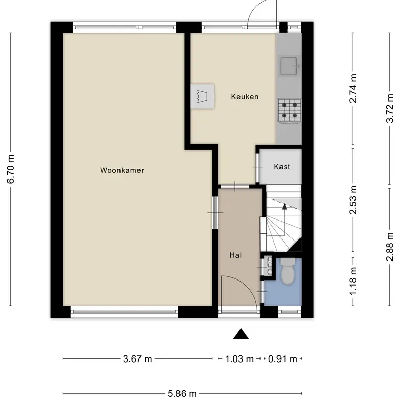 Plattegrond 2 van Peelstraat 18