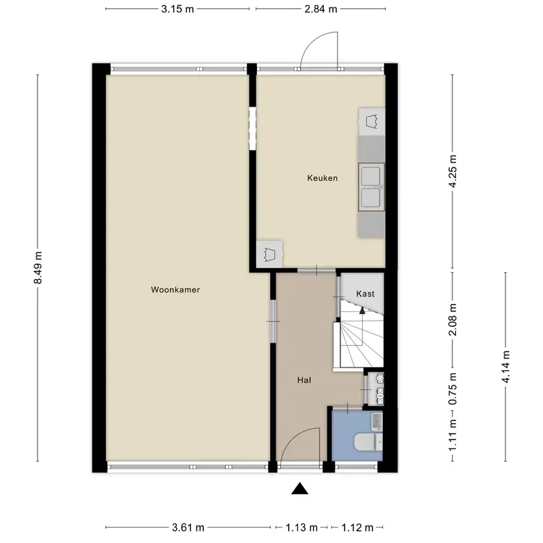 Plattegrond 2 van Zwaansmeerstraat 48