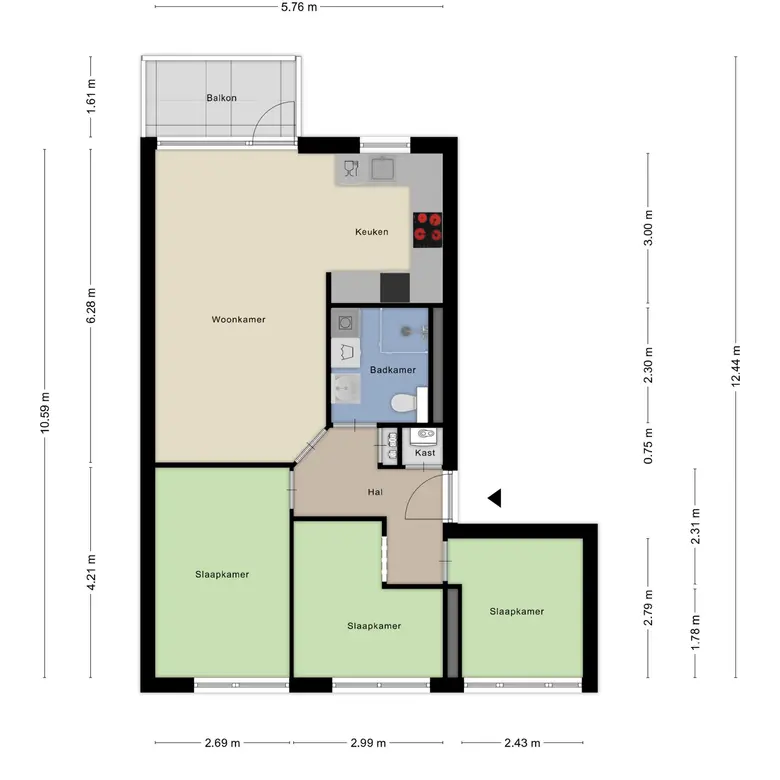 Plattegrond 1 van C.F. Smeetslaan 219