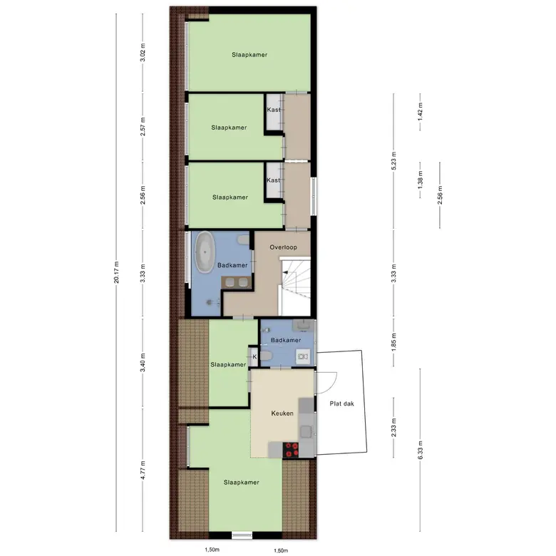 Plattegrond 3 van Schoolstraat 6