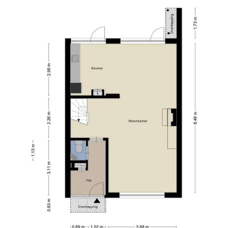 Plattegrond 2 van Rooseveltlaan 11