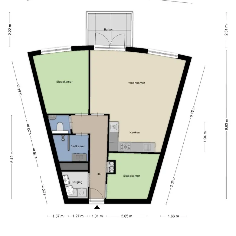 Plattegrond 1 van Henri Dunantsingel 216