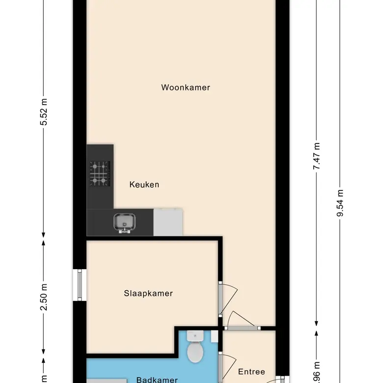 Plattegrond 1 van Korte Cieweg 16