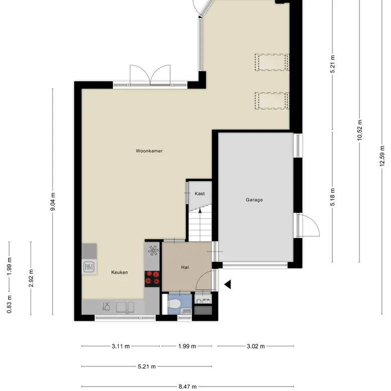 Plattegrond 2 van Heereweg 65